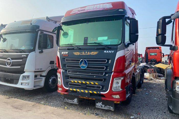 Sany Group Zhu Hong Edition 550hp 6X4 tractor (National V) dual-drive Weichai used tractor, yellow p