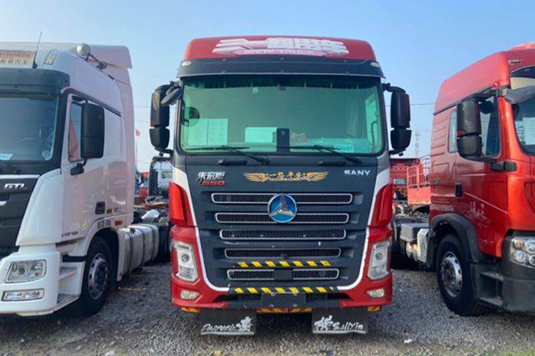good Sany Group Zhu Hong Edition 550hp 6X4 tractor (National V) dual-drive Weichai used tractor, yellow p