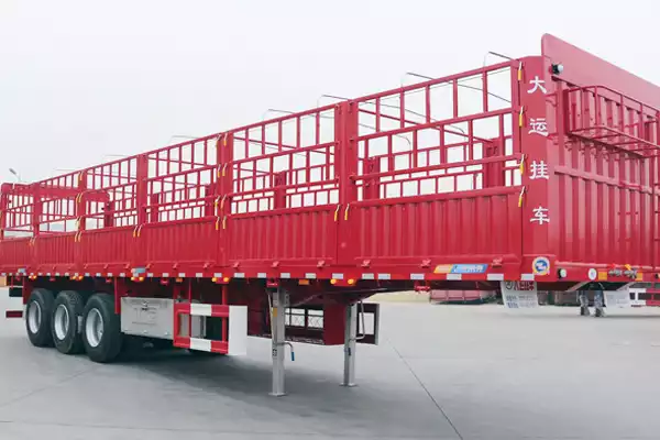 Dayun 13-meter flatbed semi-trailer with flower-shaped railing