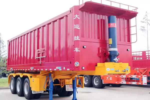 Dayun 9-meter flatbed rear-tipping self-dumping semi-trailer for sale
